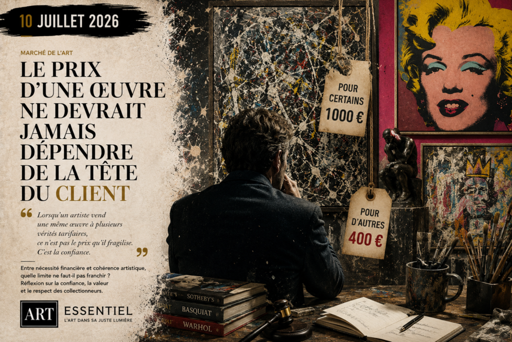 Le prix d’une œuvre ne devrait jamais dépendre de la tête du client
