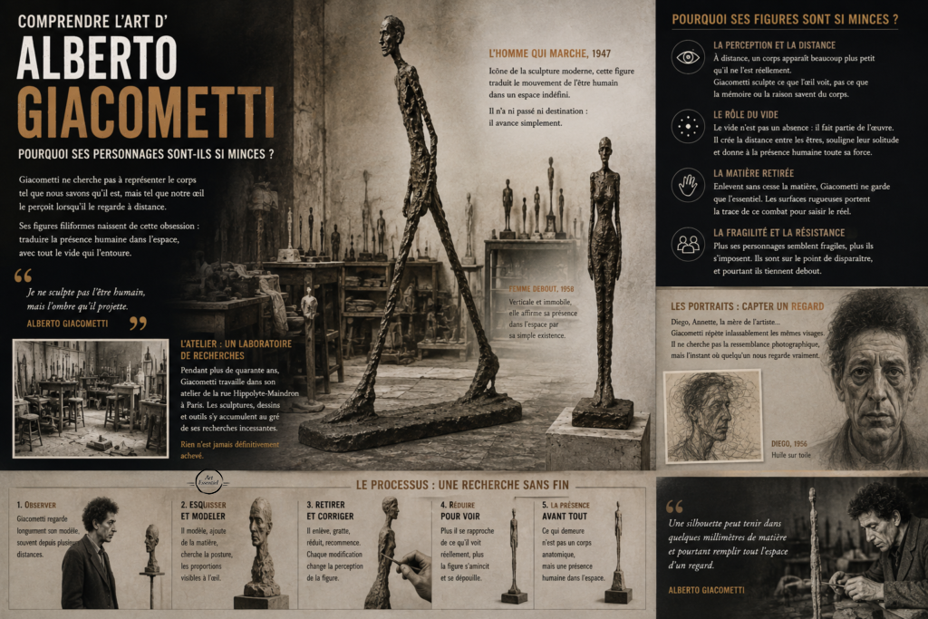Comprendre l’art d’Alberto Giacometti : pourquoi ses personnages sont-ils si minces ?